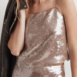 Madewell Sequin Beige Women's Tank